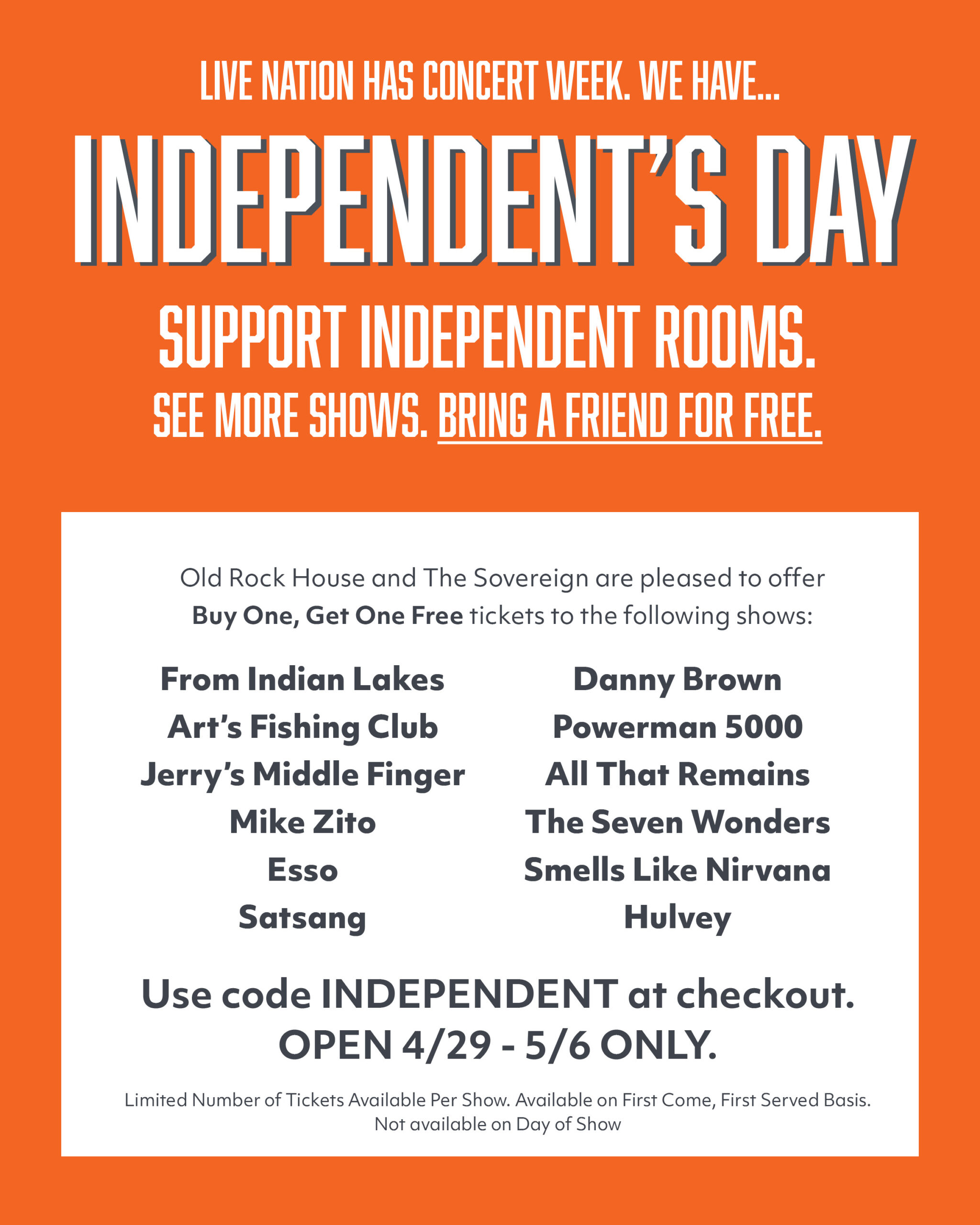 INDEPENDENT'S DAY | Old Rock House | The Sovereign