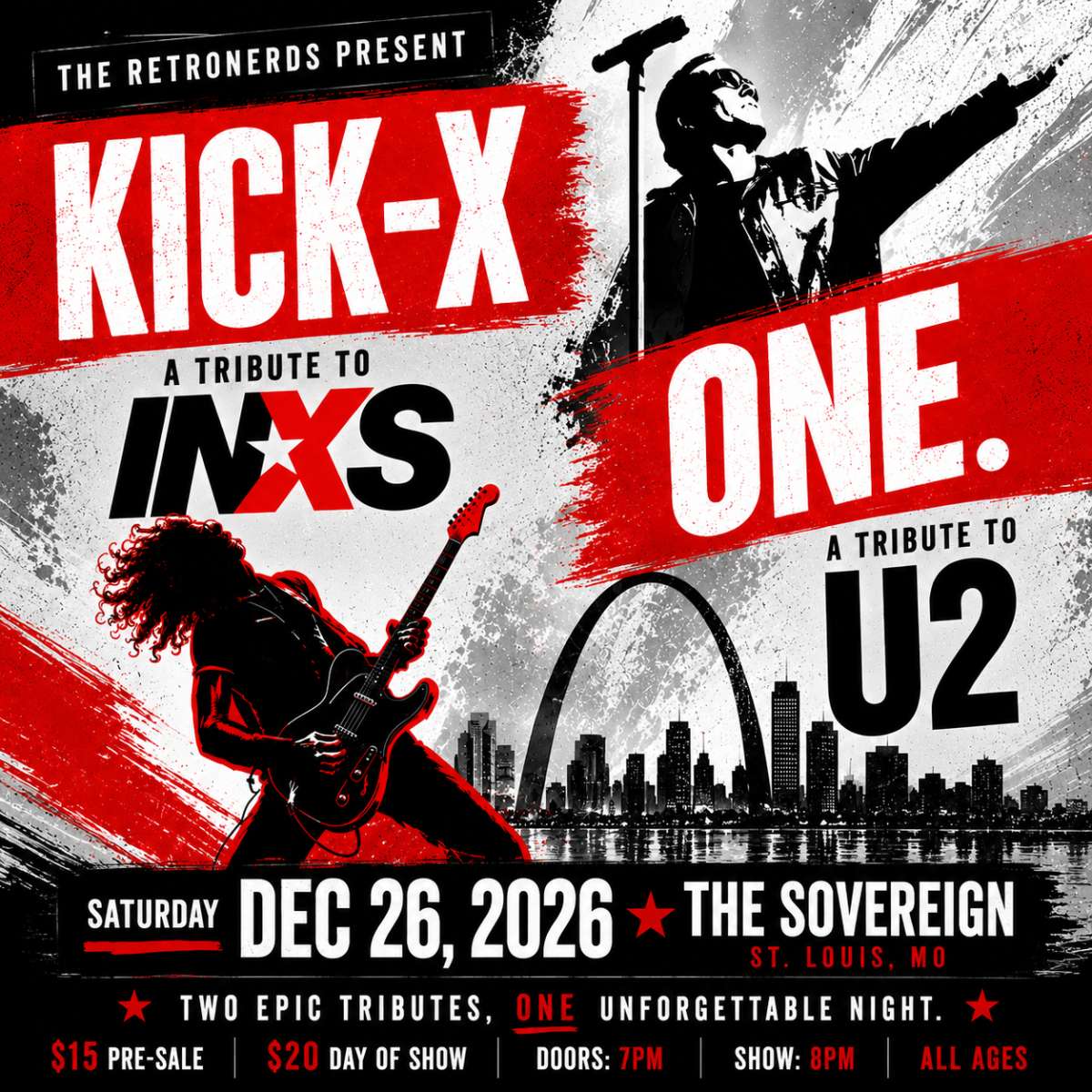 The RetroNerds Present: KICK X – A Tribute to INXS and ONE. – A Tribute to U2
